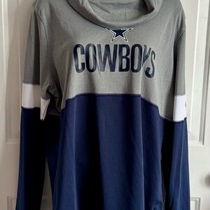 Cowboys NWT cowl neck long sleeve pullover; women’s size XL necklace; Nike